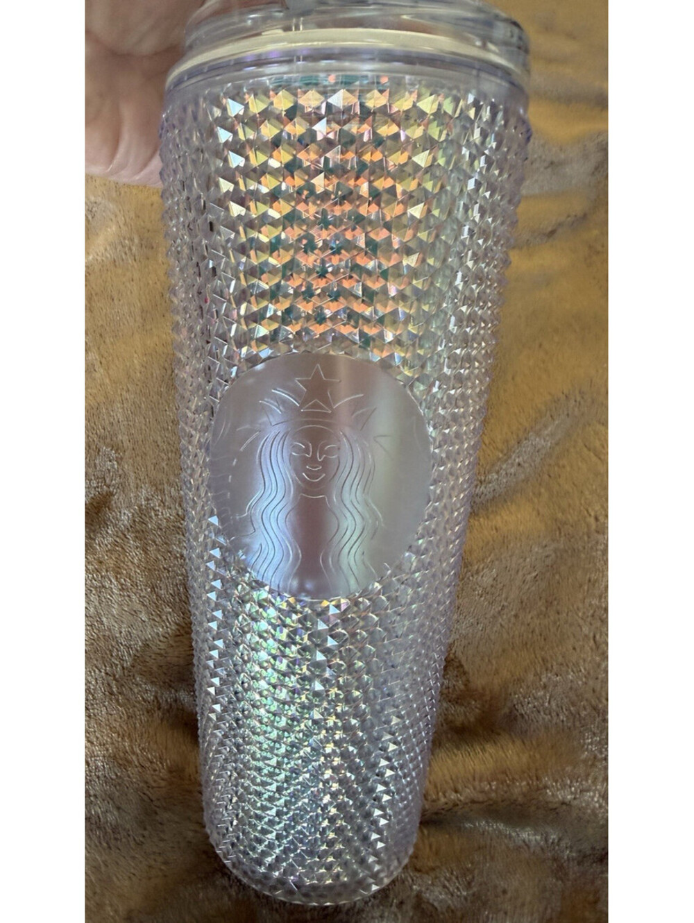 Starbucks July 2018 Iridescent Studded Tumbler Hologram Venti 24 Oz. Cold to Go